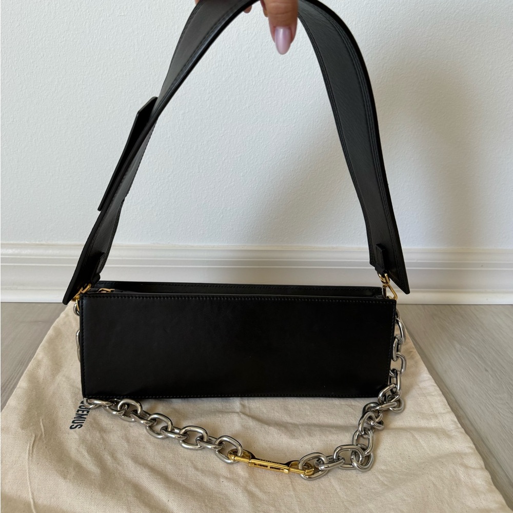 Jacquemus Black Shoulder Bag with Gold and Silver Accents - Picture 3 of 6